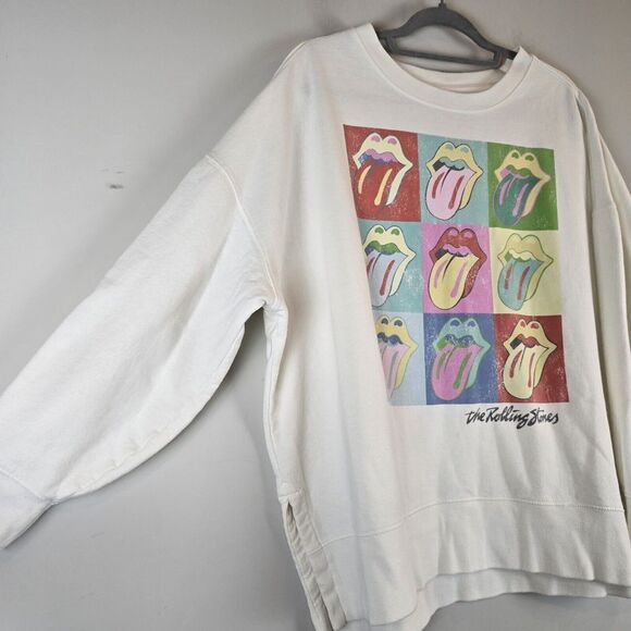The Rolling Stones White Sweatshirt Women's XXL.D141 - Picture 4 of 9